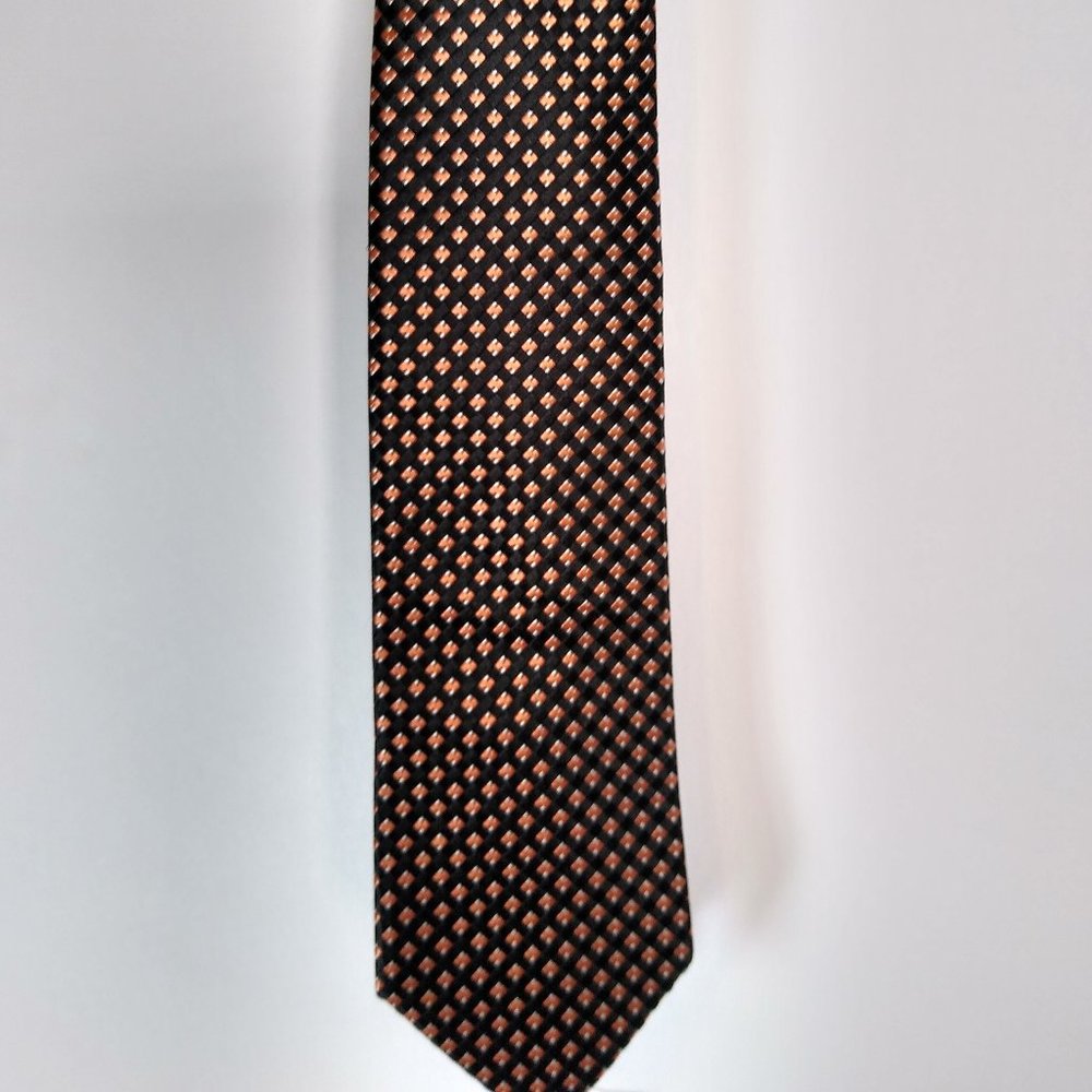 Joseph Abboud Silk Black and Orange Tie